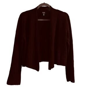 Eileen Fisher Womens Small Brown Wool Knubby Knit Cardigan Sweater Academia